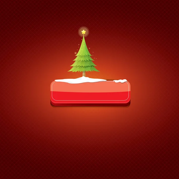Vector de Navidad botón rojo con árbol de Navidad — Archivo Imágenes Vectoriales