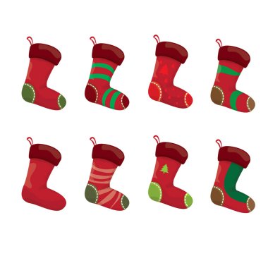 vektör çizgi film sevimli Noel çorap