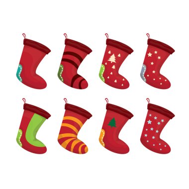 vektör çizgi film sevimli Noel çorap