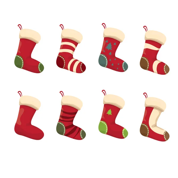 Vector cartoon cute christmas stocking — Stock Vector