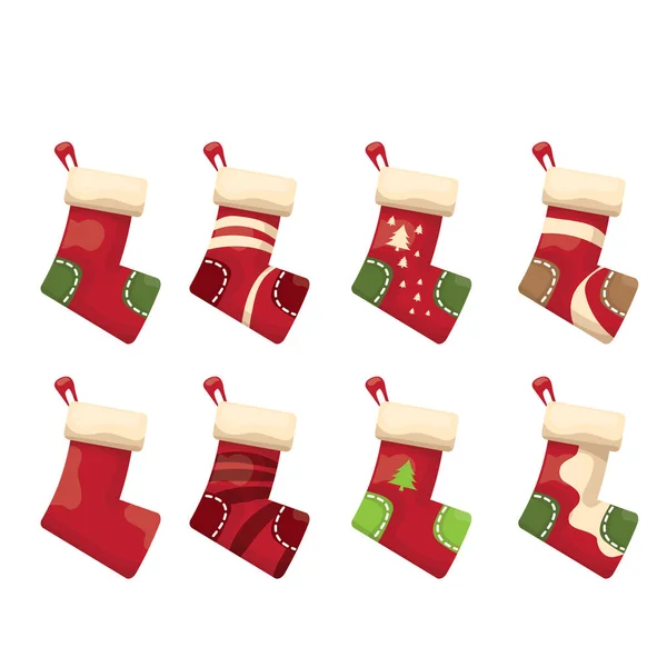 Vector cartoon cute christmas stocking — Stock Vector