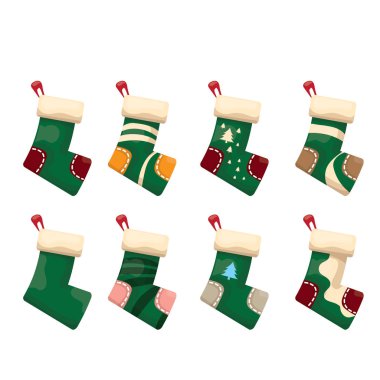 vektör çizgi film sevimli Noel çorap