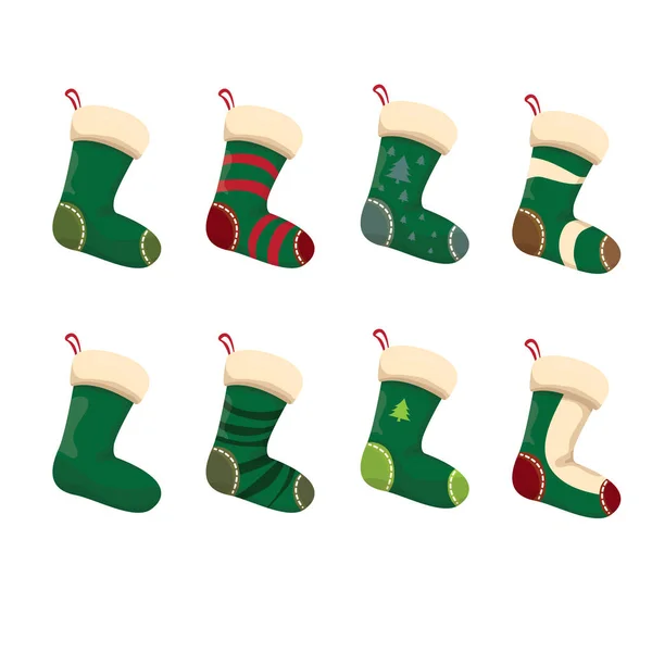 Vector cartoon cute christmas stocking — Stock Vector