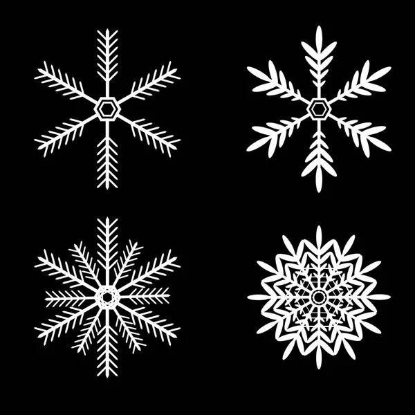Набор векторов снежинки. иконка белого снега — стоковый вектор