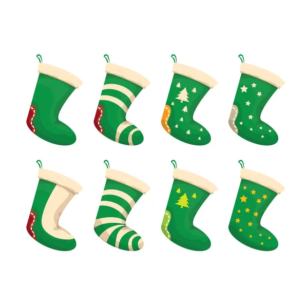 Vector cartoon cute christmas stocking — Stock Vector