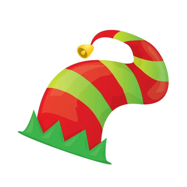 Vector christmas elf hat. — Stockový vektor