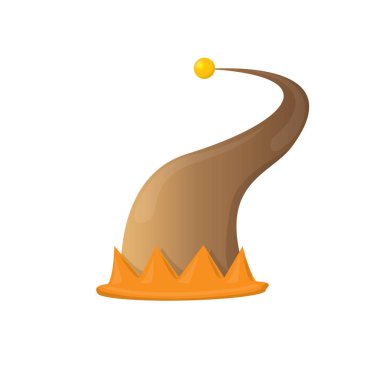 Funky kahverengi vektör elf şapka simgesini veya etiket