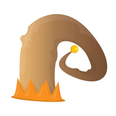 Funky kahverengi vektör elf şapka simgesini veya etiket