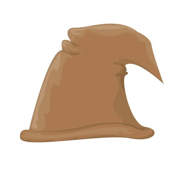 Funky marrón vector elfo sombrero icono o etiqueta — Archivo Imágenes Vectoriales