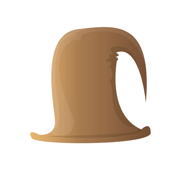 时髦的棕色矢量精灵帽子图标或标签 — 图库矢量图片