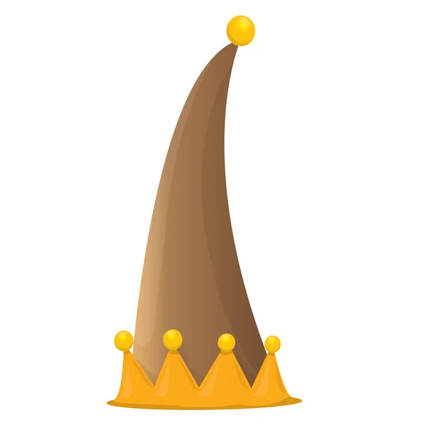Фанк коричневий вектор значок капелюха ельфа або ярлик — стоковий вектор