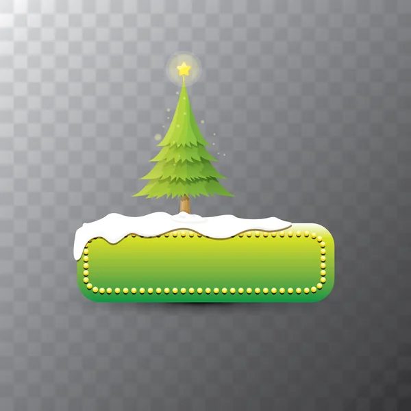 Weihnachtsvektor grüne Taste mit Weihnachtsbaum — Stockvektor
