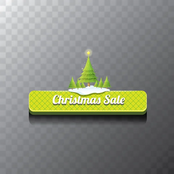 クリスマス ツリーとクリスマス ベクトル緑ボタン — ストックベクタ