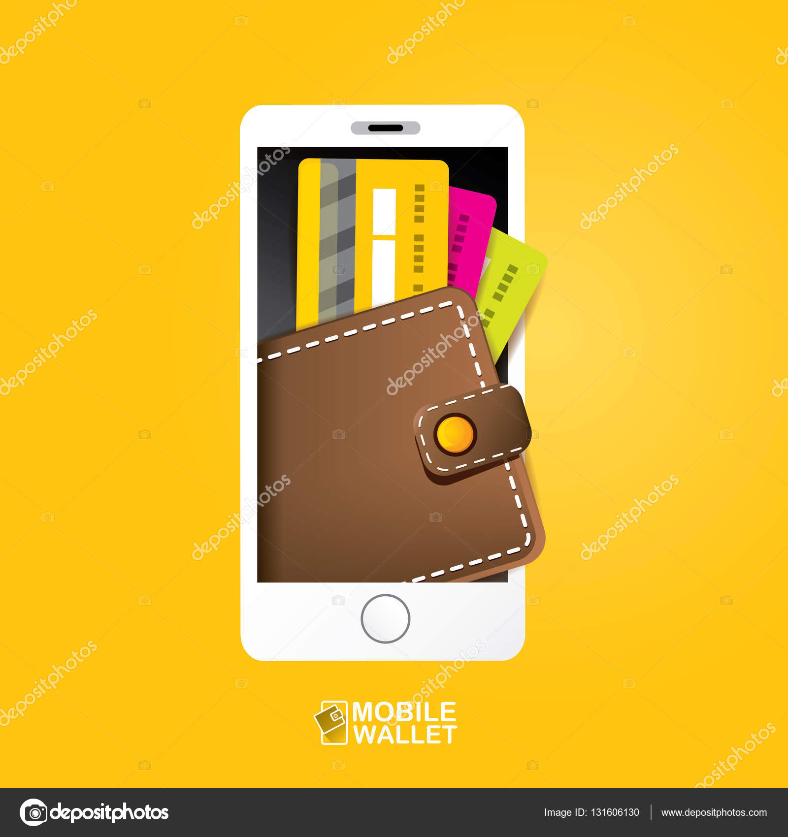 Billetera Móvil Que Es Una Cartera Digital Vector Digital Móvil E