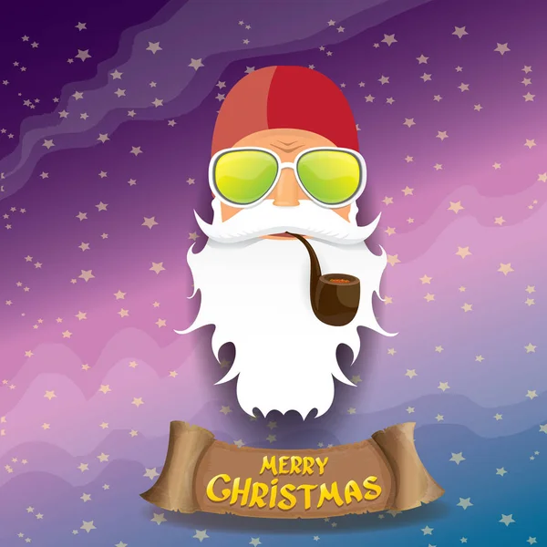 Vector de rock n roll de dibujos animados funky santa claus icono — Archivo Imágenes Vectoriales