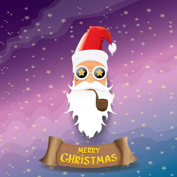 Vektor rock n roll tecknad funky santa claus icon — Stock vektor