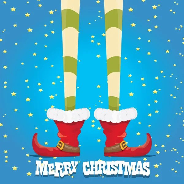Boże Narodzenie kreskówka elfs nogi — Wektor stockowy