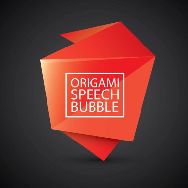 vektör kırmızı Noel origami konuşma balonu afiş