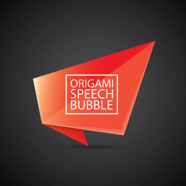 vektör kırmızı Noel origami konuşma balonu afiş