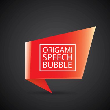 vektör kırmızı Noel origami konuşma balonu afiş