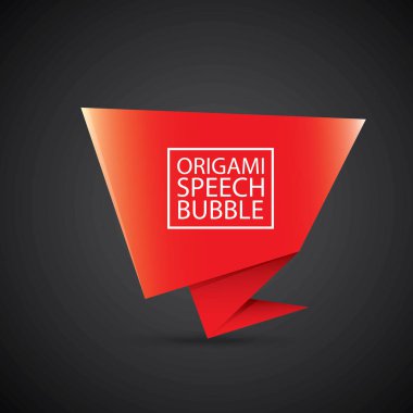 vektör kırmızı Noel origami konuşma balonu afiş