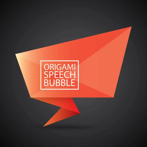 Vector red christmas origami speech banner - Stok Vektor