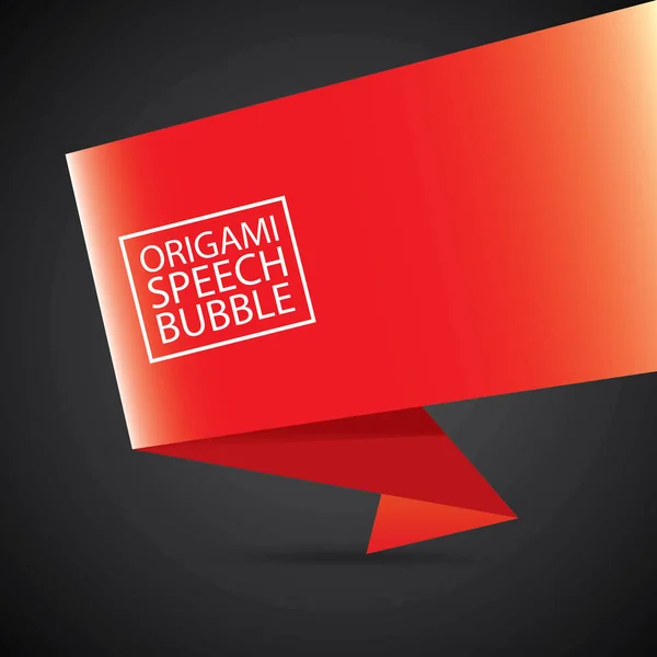 Vector rojo navidad origami discurso burbuja banner — Vector de stock