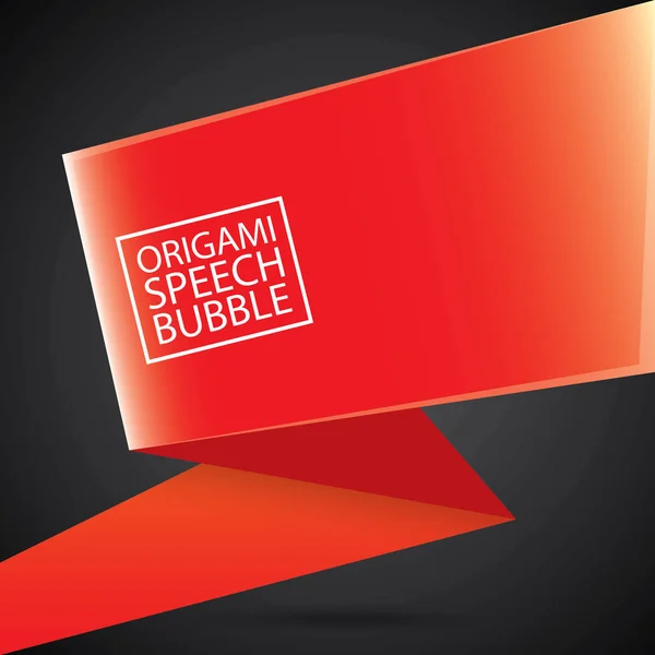 Vektor červené vánoční origami řeč bublina nápis — Stockový vektor