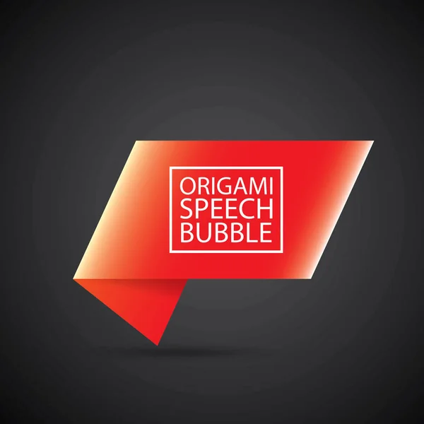 Vector rode kerst origami toespraak bubble banner — Stockvector