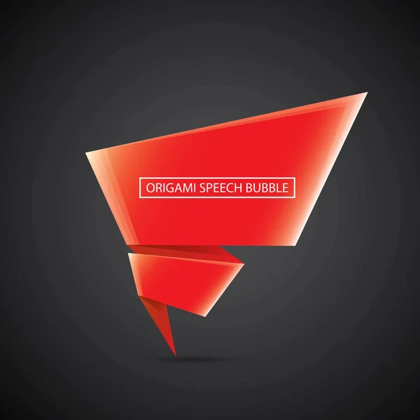 Vector rojo navidad origami discurso burbuja banner — Vector de stock