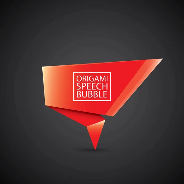 Vettore rosso natale origami discorso bolla banner — Vettoriale Stock