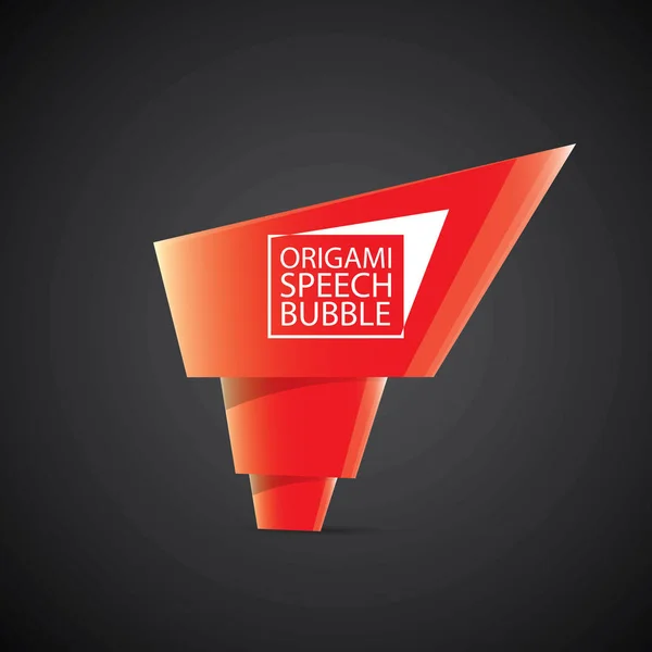 Czerwony Boże Narodzenie origami mowy bubble transparent wektor — Wektor stockowy