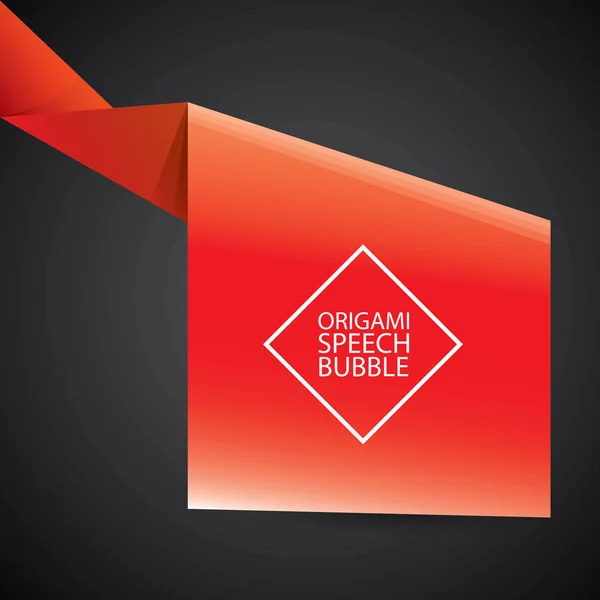 Vektor červené vánoční origami řeč bublina nápis — Stockový vektor