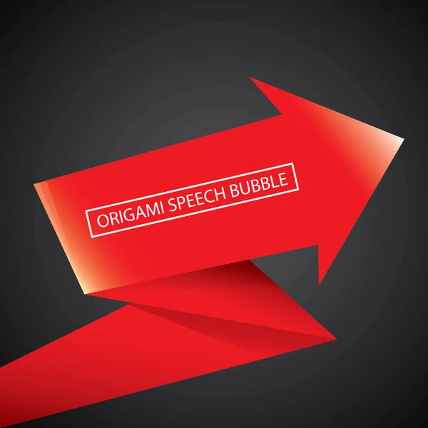 Vector red christmas origami speech banner - Stok Vektor