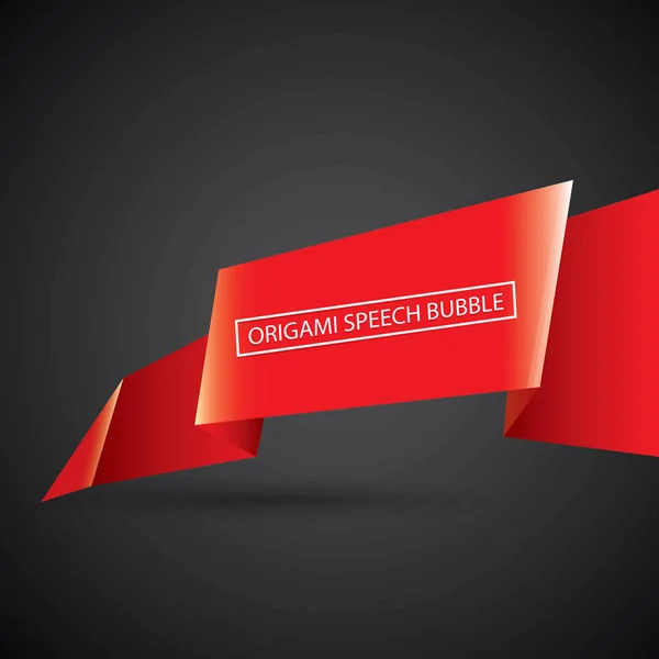 Vector röd jul origami tal bubbla banner — Stock vektor