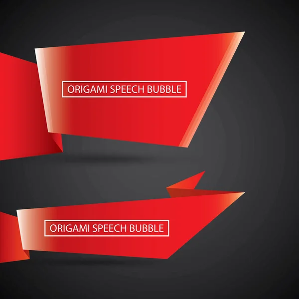 Vector rode kerst origami toespraak bubble banner — Stockvector