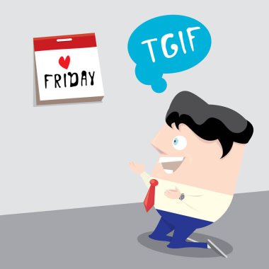 çizgi film işadamı konseptiyle Cuma