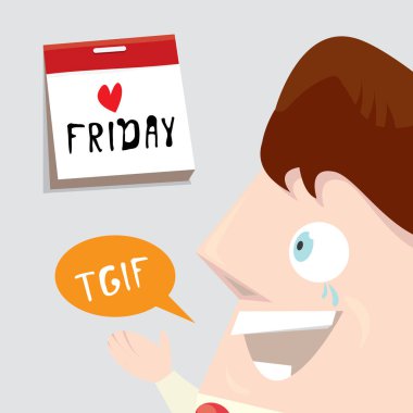 çizgi film işadamı konseptiyle Cuma