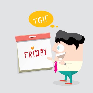 çizgi film işadamı konseptiyle Cuma