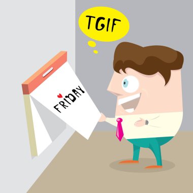 çizgi film işadamı konseptiyle Cuma