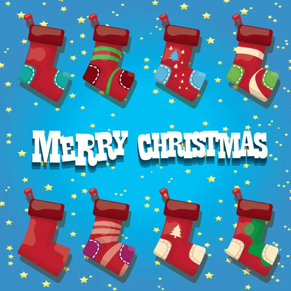 Vector cartoon schattig christmas stocking of sokken — Stockvector