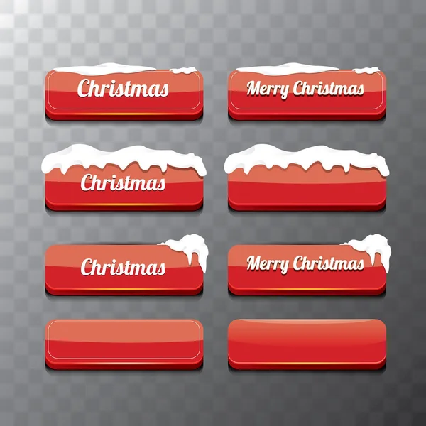 クリスマス web ボタン セットです。冬の web ボタン — ストックベクタ