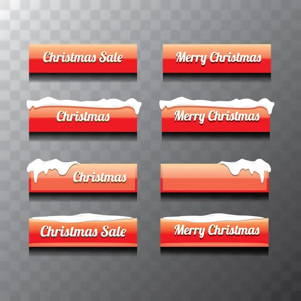 Weihnachten Web-Buttons gesetzt. Winter Web-Buttons — Stockvektor