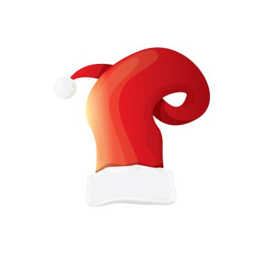 Beyaz arka plan üzerinde izole kırmızı santa şapka vektör