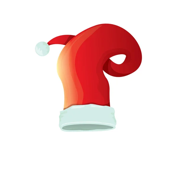 Vektorrød santa-hatt isolert på hvit bakgrunn – stockvektor
