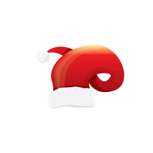 Vetor vermelho santa chapéu isolado no fundo branco — Vetor de Stock