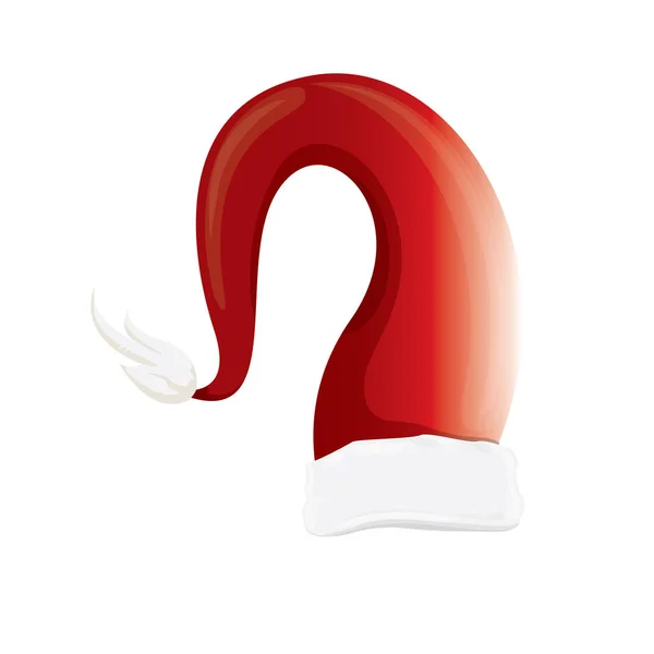 Vektor piros santa kalap elszigetelt fehér background — Stock Vector