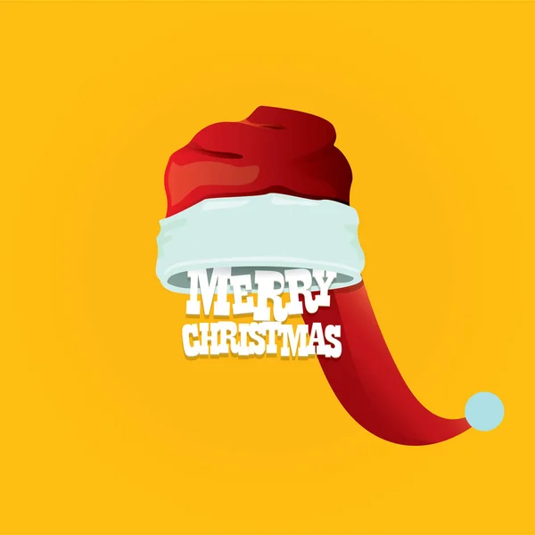 Röd Santa hatt vektor. Merry christmas card — Stock vektor