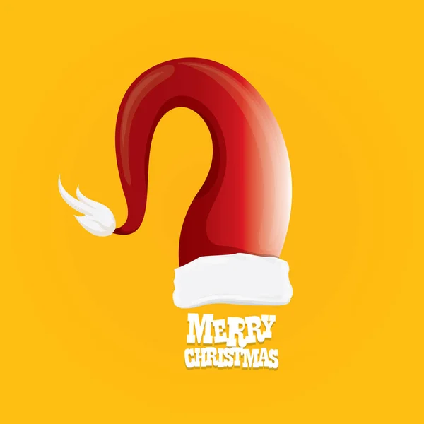 赤いサンタ帽子ベクトル。メリー クリスマス カード — ストックベクタ
