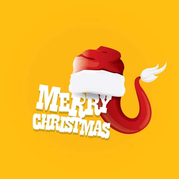 Röd Santa hatt vektor. Merry christmas card — Stock vektor